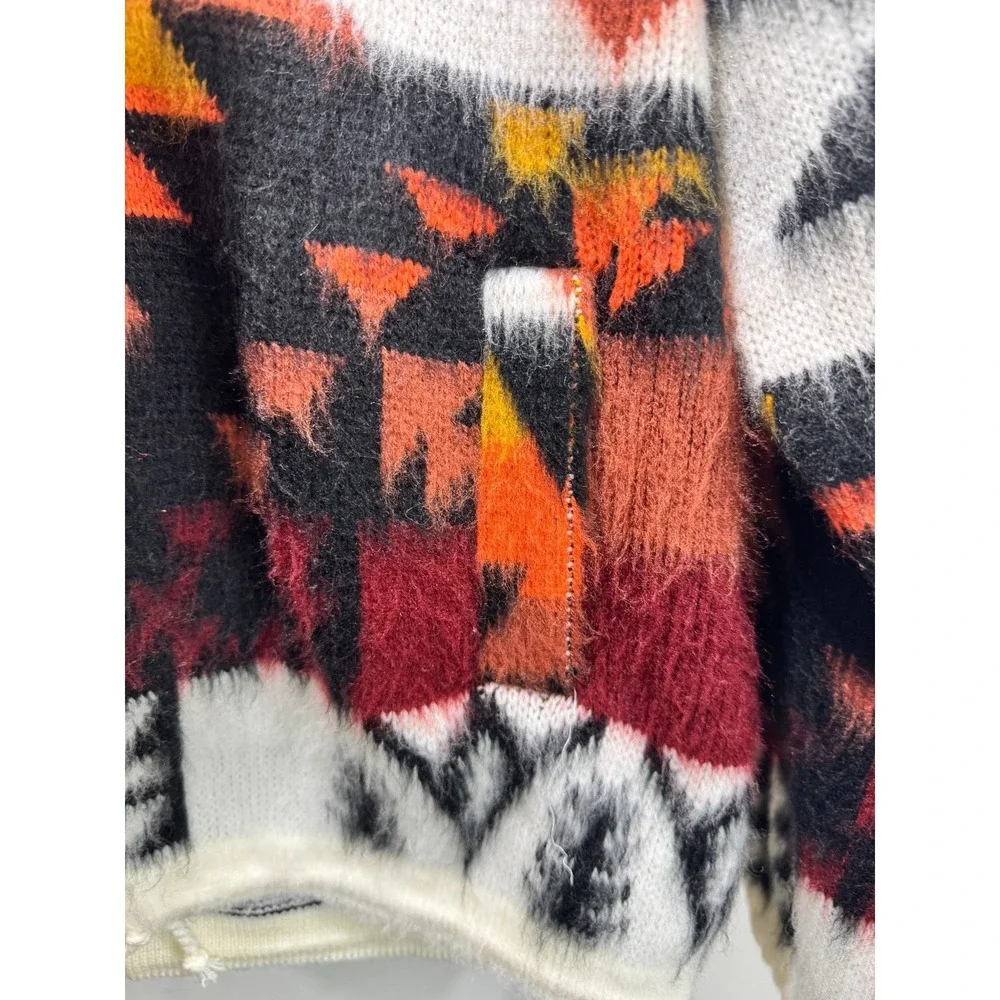 Tejidos Reminahui Native‎ Tribal Cabincore Sweater Hoodie Cardigan M Multicolor